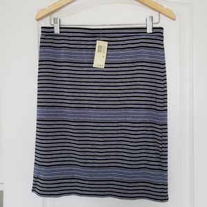 NWT Max Studio Super Soft Striped  Stretch Vacation Beach Casual Pencil skirt M